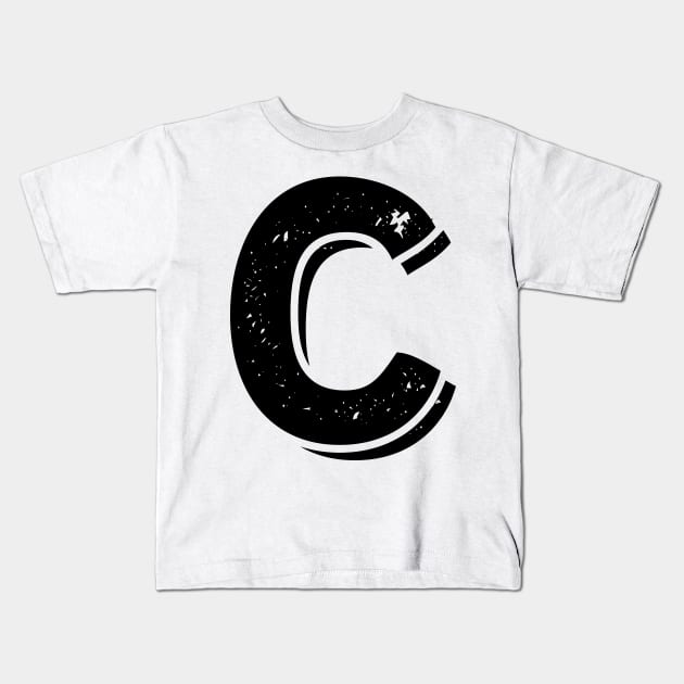 Capital Letter B Name Initial Monogram Kids T-Shirt by FTF DESIGNS